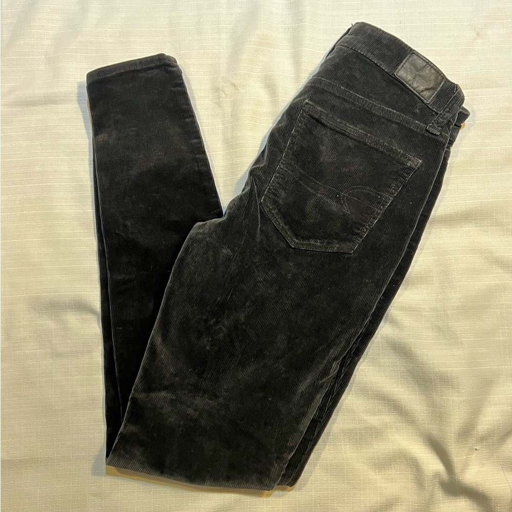 American Eagle Outfitters Black Skinny Corduroy Pants S/XS size 2 (f6)